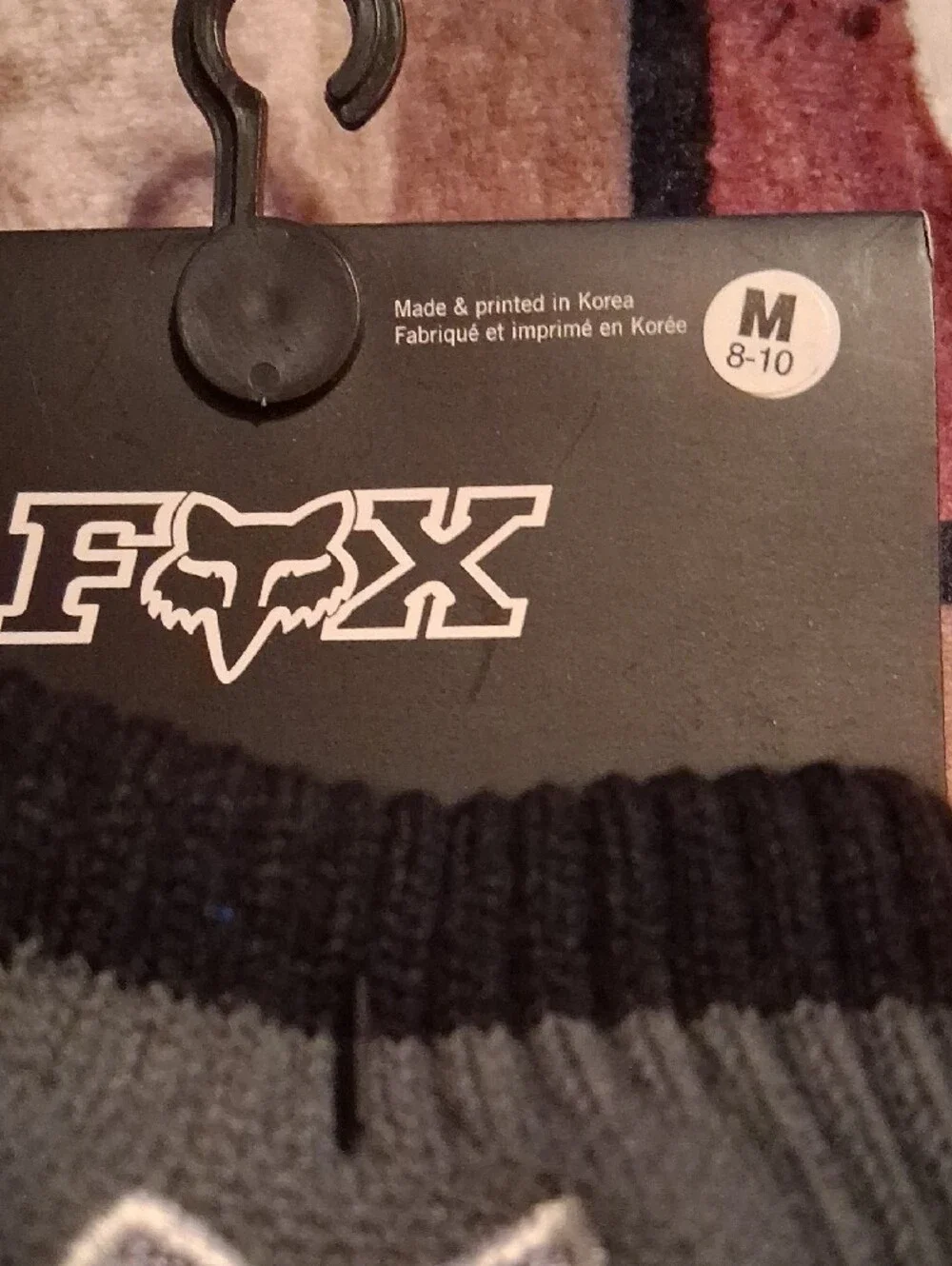 Fox Gray and Black Motocross Socks with White Fox Head Logo